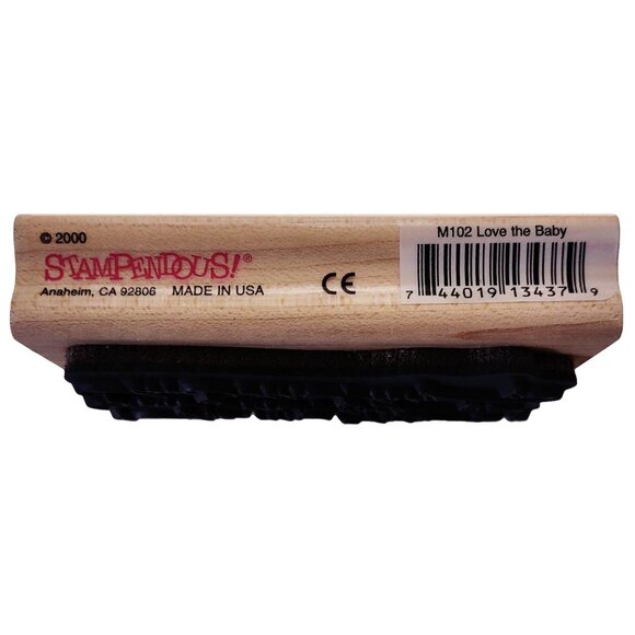 Stampendous "Love The Baby" Rubber Stamp Wood Block Open Line Design For Arts & - Picture 4 of 6